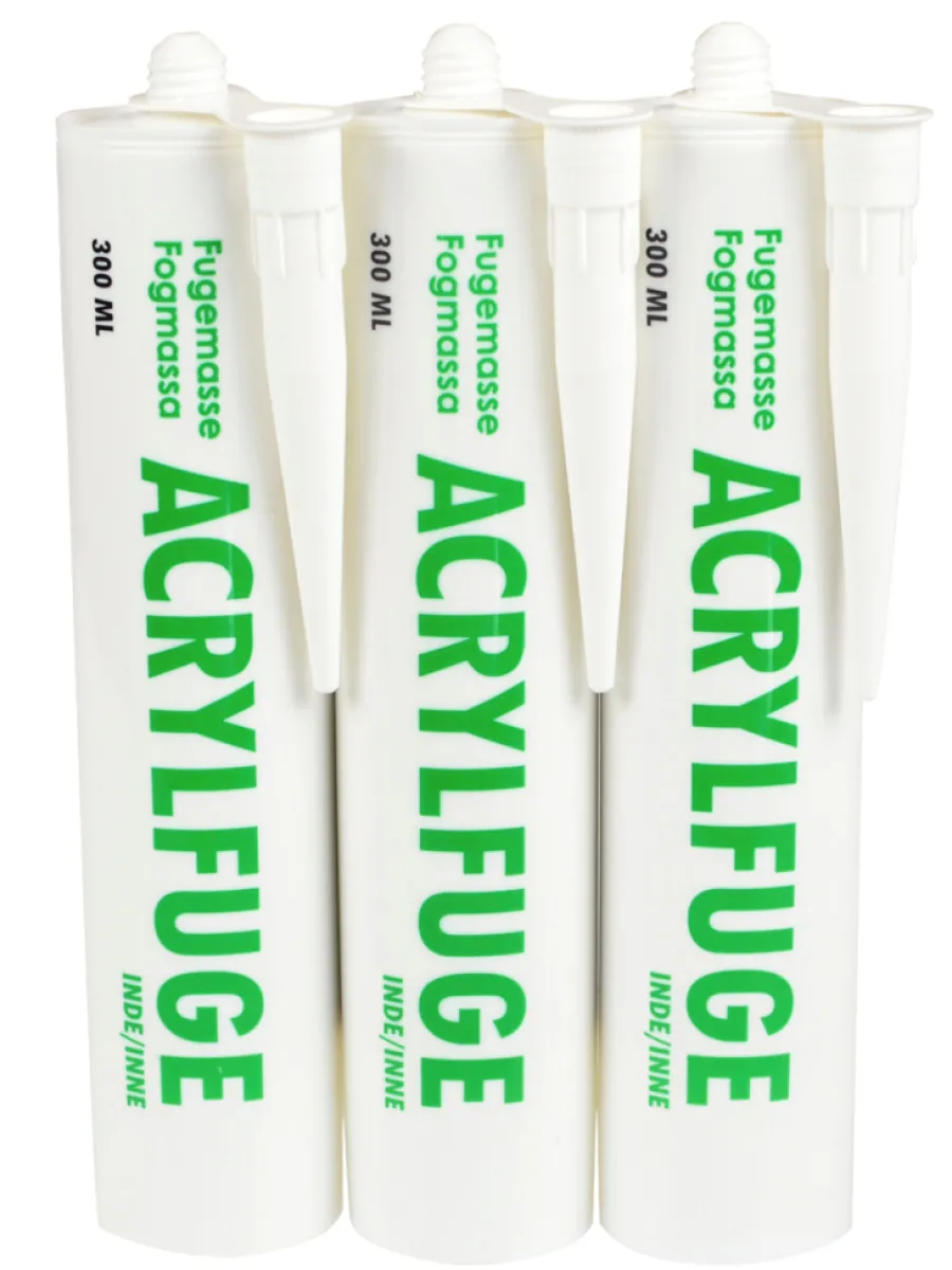 Akryl^ Akrylfugemasse hvit 3 x 300 ml