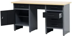 Arbeidsbord & Reoler^ Arbeidsbenk med skap/skuffer 160 x 60 x 85 cm