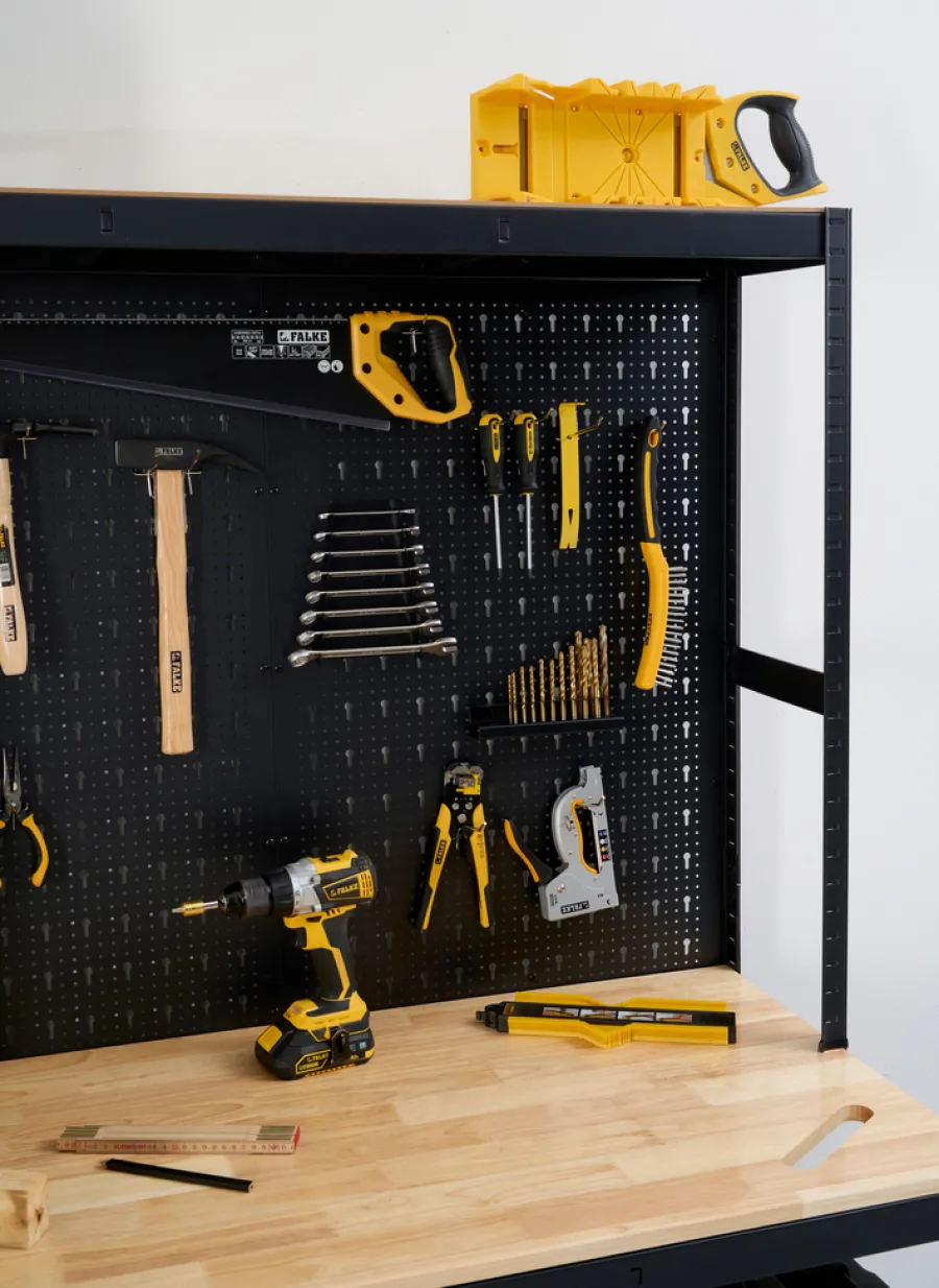 Arbeidsbord & Reoler^ Arbeidsbord m/vegg og hyller 180x120x60 cm