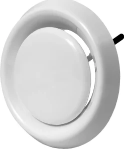 Ventilasjon^ Avtrekksventil Ø175 mm m/lokk Hvit