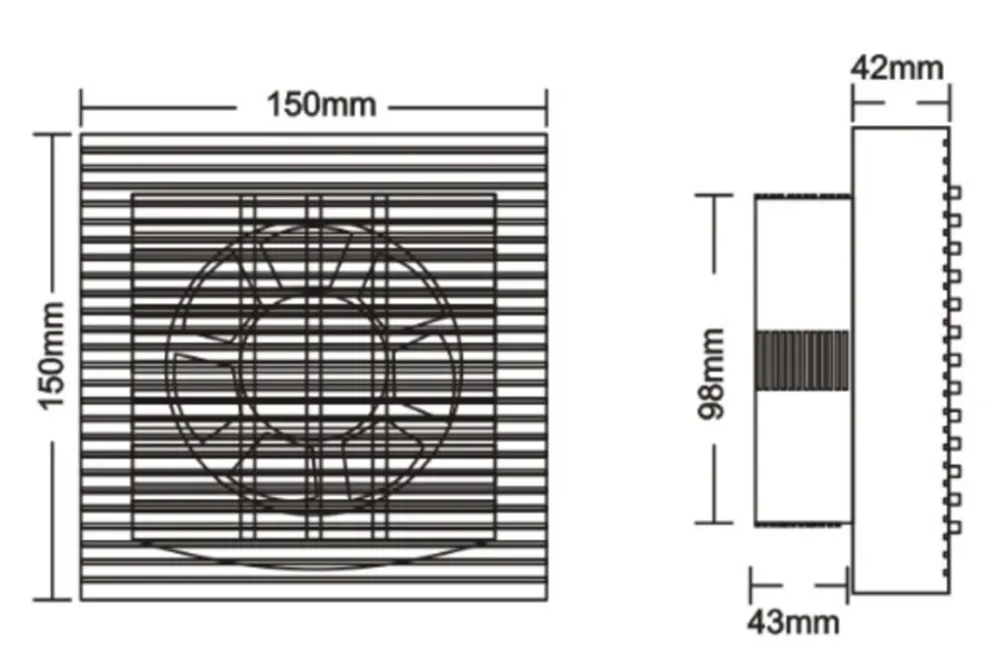 Ventilasjon^Grad Baderomsvifte u/styring - Hvit
