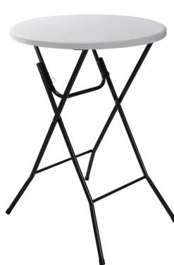 Sesongavslutning|Hagebord^ Barbord sammenleggbart Ø80 x 110 cm Hvit/svart