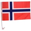 Supporterutstyr|Flagg & Tilbehør Til Flaggstang^ Bilflagg med norsk flagg 30 x 45 cm - 2-pk.