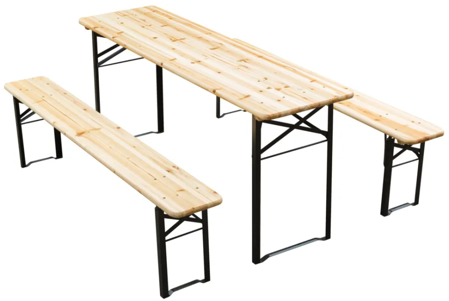 Sesongavslutning|Benkesett^ Bord-/benkesett sammenleggbart tre/metall