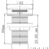 Reservedeler Til Servanter^ Bunnventil pop-up Ø66 × 80 mm svart