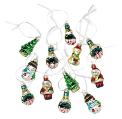 Juledekorasjoner^Stemning Dekorasjon i glass m/oppheng 5 cm - 12 -pk