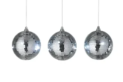 Pynt & Festutstyr^Stemning Discokule 3 x 6 LED hvitt lys Ø10 cm 3-pk.