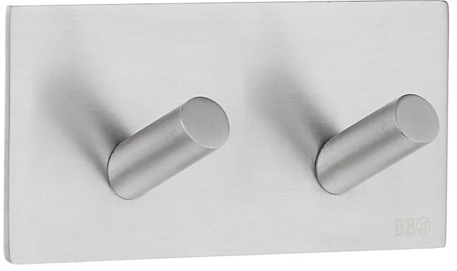 Håndkleholdere|Knagger & Knaggrekker^Beslagsboden Dobbel krok 90 mm - børstet
