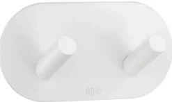 Håndkleholdere|Knagger & Knaggrekker^Beslagsboden Dobbel krok selvklebende 96mm - hvit