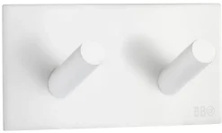 Håndkleholdere|Knagger & Knaggrekker^Beslagsboden Dobbel krok selvklebende 90 mm - hvit