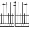 Hageporter^ Dobbel port svartlakkert stål 115,5 × 74,2 cm