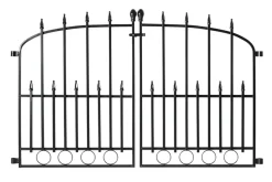 Hageporter^ Dobbel port svartlakkert stål 115,5 × 74,2 cm