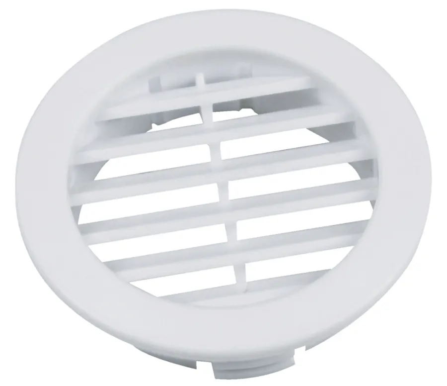 Ventilasjon^ Dørrist Ø50 mm – 2 stk. Hvit