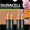 Oppladbare Batterier^Duracell oppladbare batterier AAA 4-pk.
