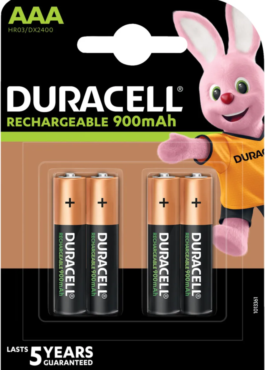 Oppladbare Batterier^Duracell oppladbare batterier AAA 4-pk.