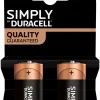 Batterier^Duracell Plus C Alkaliske batterier 2-pk.