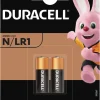 Batterier^Duracell Security N/LR1 alkaline batterier 2-pk.