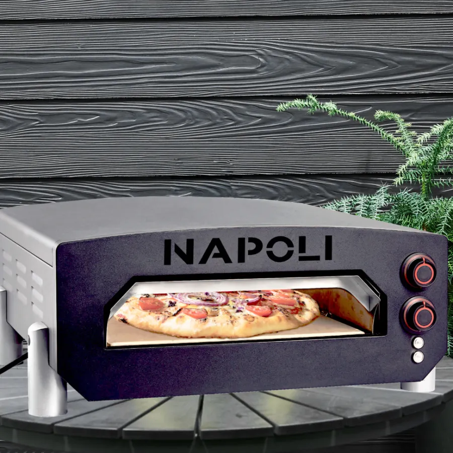 Pizzaovn & Tilbehør^ Elektrisk pizzaovn Napoli 13" Antrasittgrå