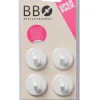 Knagger & Knaggrekker|Tilbehør Til Badet^Beslagsboden Enkel krok selvklebende Ø30 mm 4-pk. - hvit