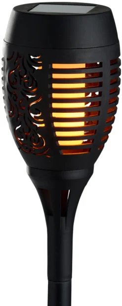 Lys & Hagedekorasjoner|Solcellelamper^Garden Fakler med solceller Ø9 x H58 cm 2-pk. - ® Svart