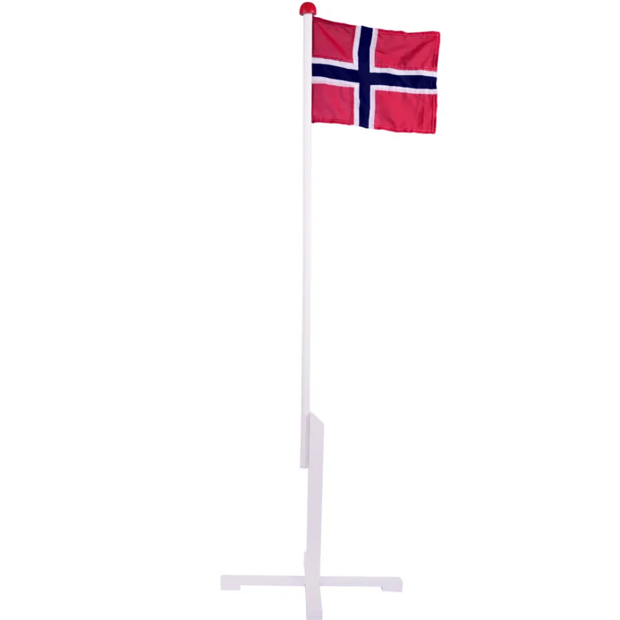 Flagg & Tilbehør Til Flaggstang^ Flaggstang med norsk flagg 1,6 meter
