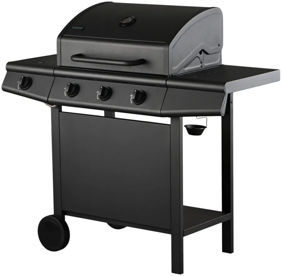 Gassgrill^Grillexpert Gassgrill 3 brennere og sidebrenner svart -