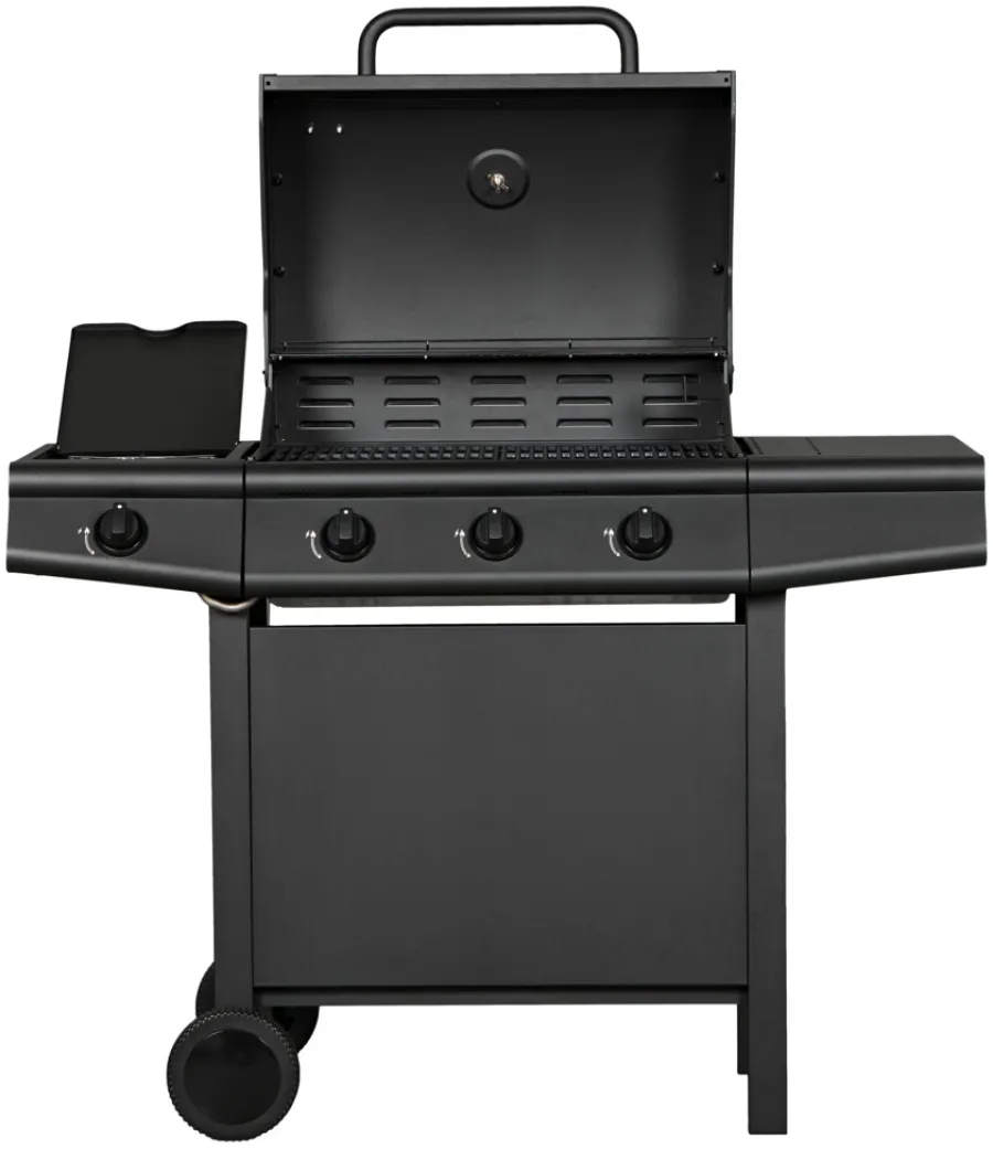 Gassgrill^Grillexpert Gassgrill 3 brennere og sidebrenner svart -