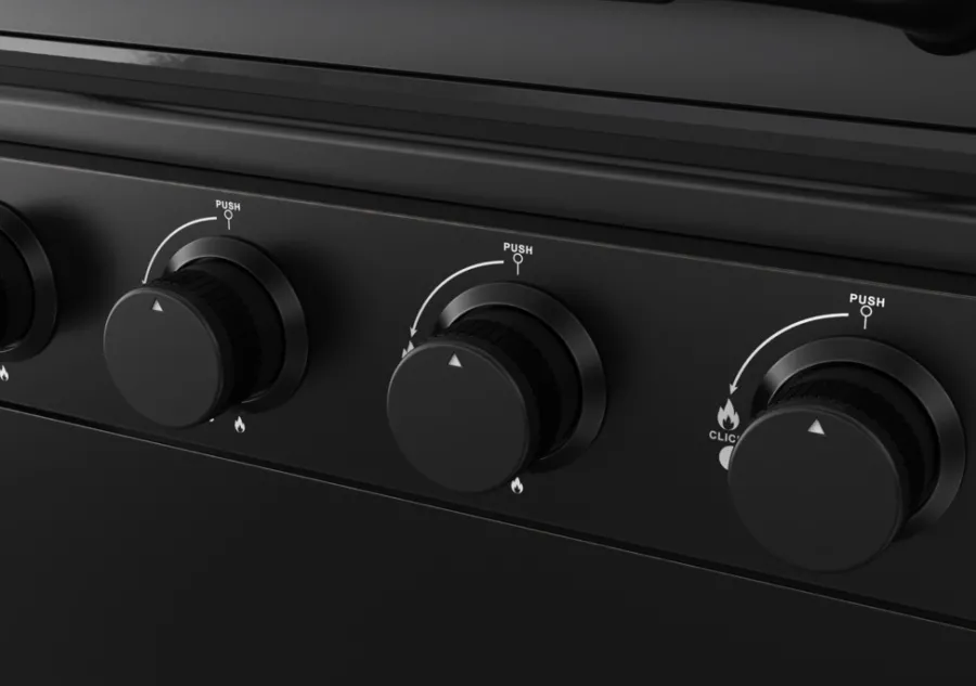 Gassgrill^Grillexpert Gassgrill med 4 brennere og bakbrenner – Svart