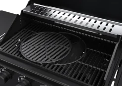 Gassgrill^Grillexpert Gassgrill med 4 brennere og bakbrenner – Svart