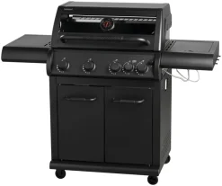Gassgrill^Grillexpert Gassgrill med 4 brennere og sidebrennere – Svart