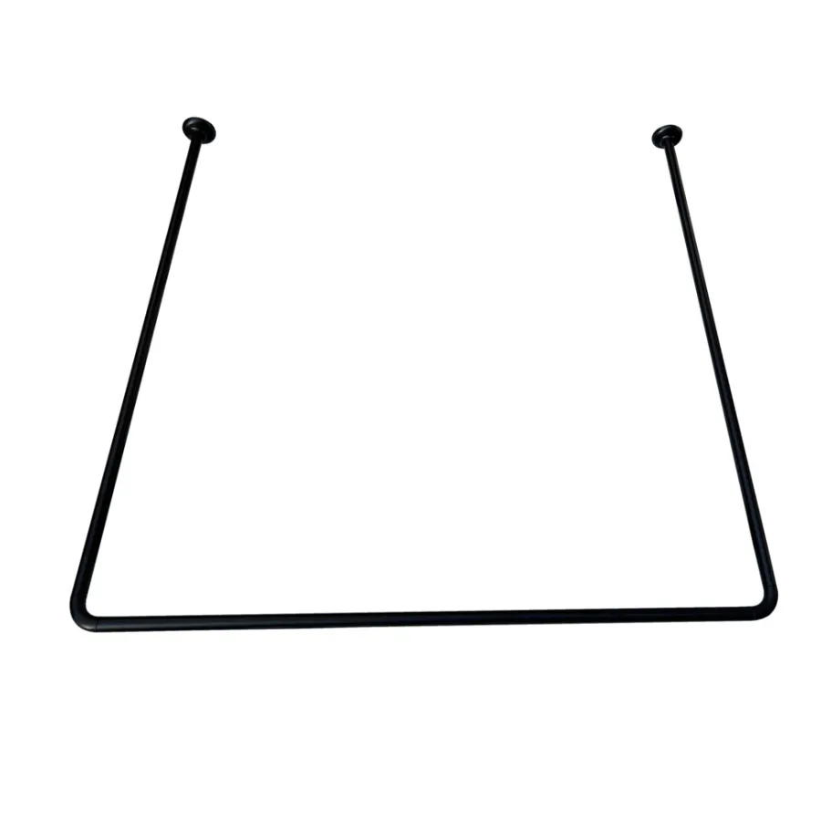 Dusjforheng^Geyser ® gardinstang U-form 90 x 90 x 90 cm svart