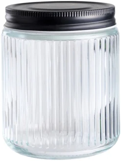 Oppbevaringsglass^DAY Glasskrukke riflet m/skrulokk 0,5 liter -