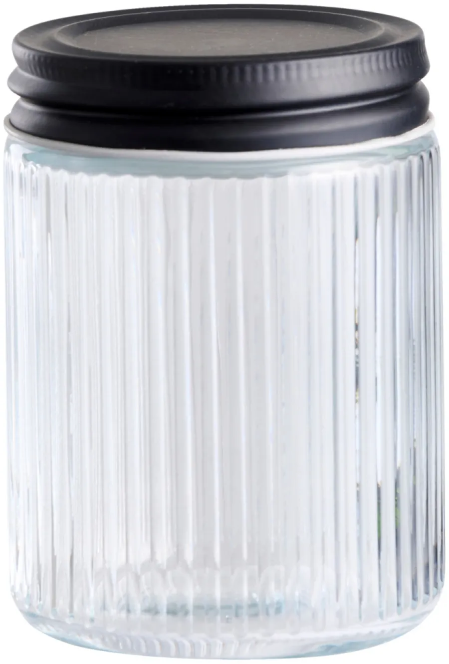 Oppbevaringsglass^DAY Glasskrukke riflet m/skrulokk 0,25 liter -