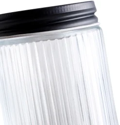 Oppbevaringsglass^DAY Glasskrukke riflet m/skrulokk 0,25 liter -