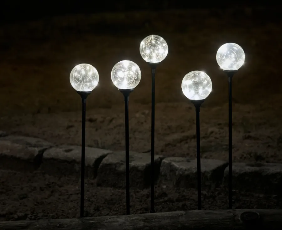Dekorativ Belysning - Innendørs^Stemning Glasskuler på spyd 50 LED 5-pk.