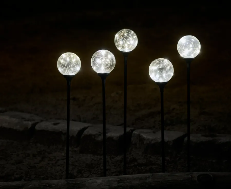 Dekorativ Belysning - Innendørs^Stemning Glasskuler på spyd 50 LED 5-pk.