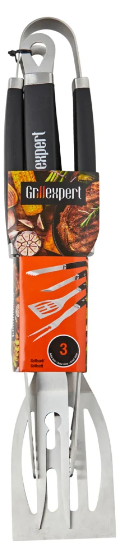 Grilltilbehør^Grillexpert Grillsett med 3 deler -