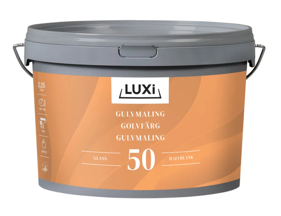 Gulvmaling^Luxi Gulvmaling akryl 2,5 liter – Hvit