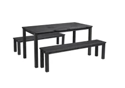 Sesongavslutning|Hagebenker^ Hagebenk 150 x 33 x 42 cm i svart grunnmalt furutre
