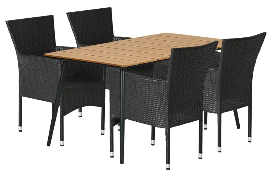 Sesongavslutning|Hagebord^Sunlife Hagebord Beijing svart/teak 148 x 85 cm - ® Teak/svart