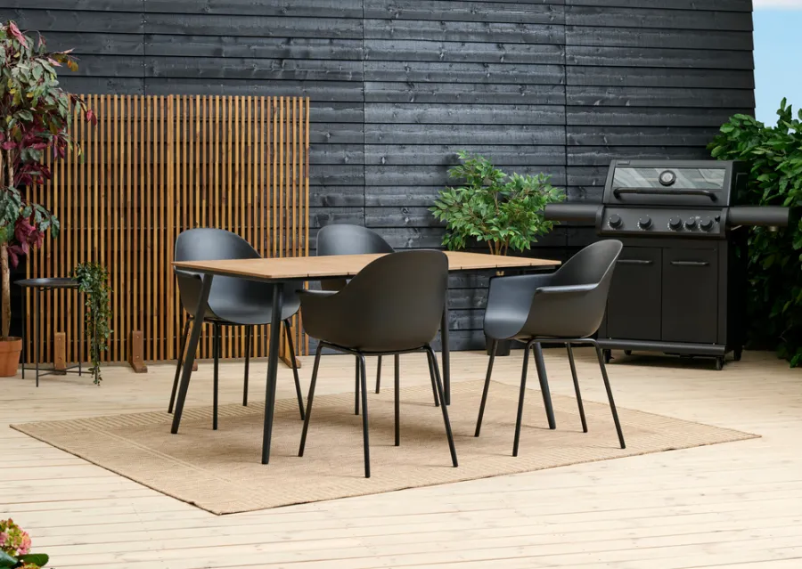 Sesongavslutning|Hagebord^Sunlife Hagebord Beijing svart/teak 148 x 85 cm - ® Teak/svart