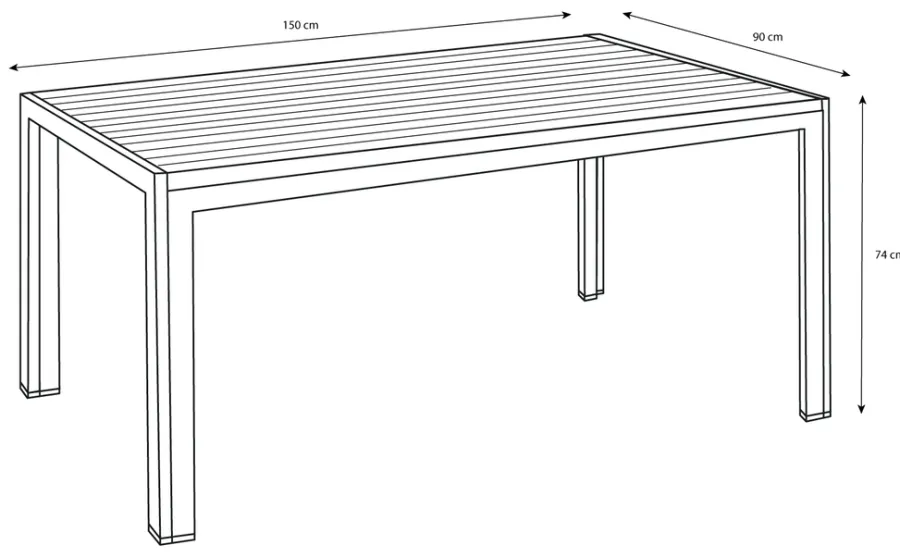 Sesongavslutning|Hagebord^Sunlife Hagebord Havanna 150 x 90 cm i alu/nonwood - ®