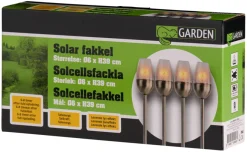 Solcellelamper^Garden Hagefakler med solceller 38 cm 4-pk. - ® Metallfarget