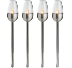 Solcellelamper^Garden Hagefakler med solceller 38 cm 4-pk. - ® Metallfarget
