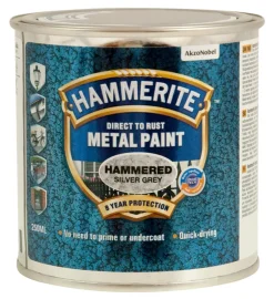 Metallmaling Utendørs|Tre- Og Metallmaling^Hammerite metallmaling hammereffekt 250 ml Sølv