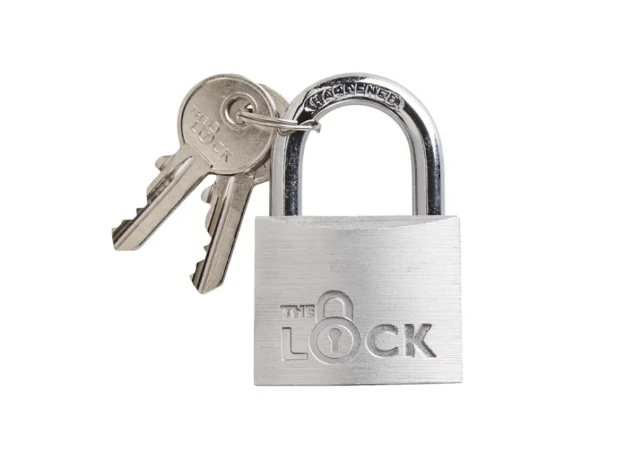 Hengelåser^The Lock Hengelås med to nøkler 40 mm aluminium Sølv