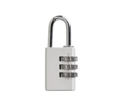 Hengelåser^The Lock Hengelås m/kode 30 mm aluminium Sølv