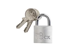 Hengelåser^The Lock Hengelås m/to nøkler 30 mm aluminium Sølv