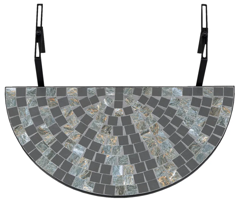 Kafébord Og Stoler|Hagebord^Sunlife Hengende balkongbord Rom mosaikk 70 x 36 cm - ® Multi/svart