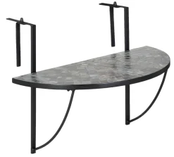 Kafébord Og Stoler|Hagebord^Sunlife Hengende balkongbord Rom mosaikk 70 x 36 cm - ® Multi/svart